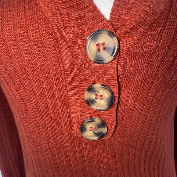 No Boundaries Rib V-neck Button Front Pullover Juniors' size large(11-13) - Picture 5 of 8